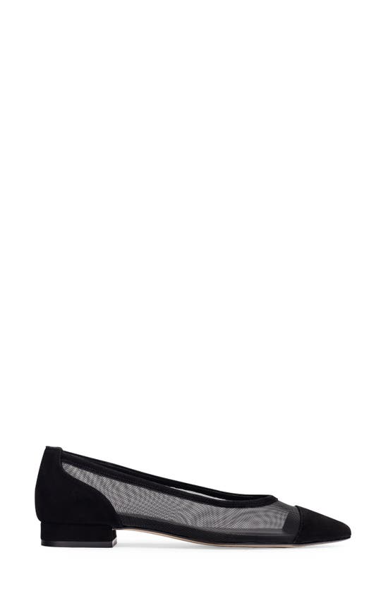 Shop Jon Josef Ray Pointed Toe Flat In Black Suede Combo