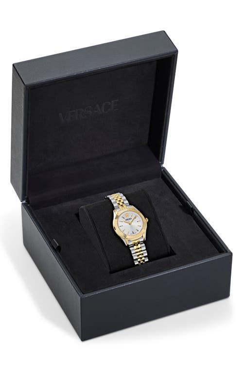 Shop Versace Petite Greca Time Bracelet Watch, 30mm In Two Tone