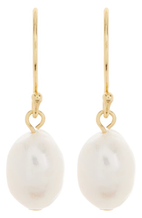 Argento Vivo Goldtone Sterling Silver Pearl Drop Earrings