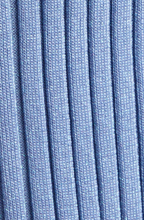 Shop Zimmermann Metallic Rib Midi Sweater Skirt In Denim Blue
