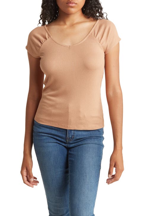 T-Tahari Knotted Dream V-Neck Top