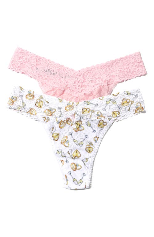 Hanky Panky Assorted 2-Pack Original Rise Thongs in Forever Gold/Bliss Pink at Nordstrom