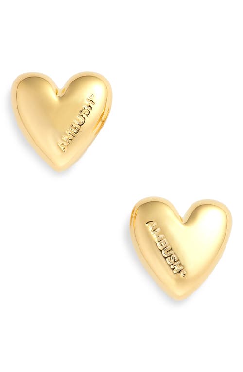 Ambush Heart Stud Earrings in Gold