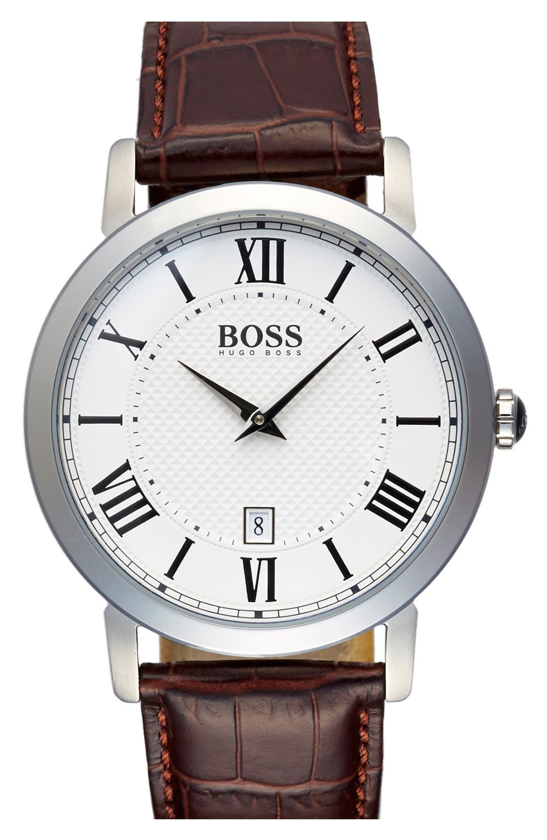 BOSS 'Slim Ultra' Leather Strap Watch, 42mm Nordstrom