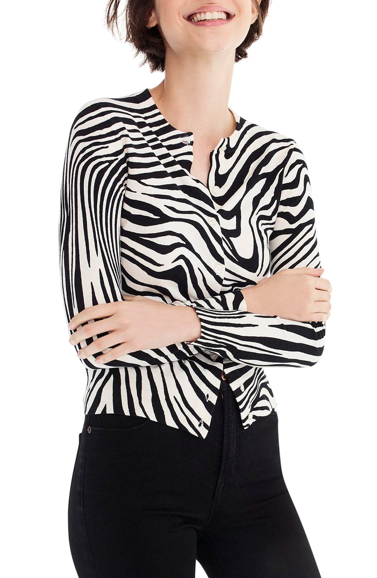 zebra print cardigan