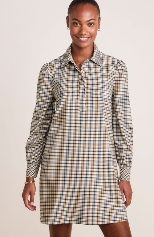 Shop Vineyard Vines Long Sleeve Plaid Wool Blend Popover Shirtdress In Quinn Plaid