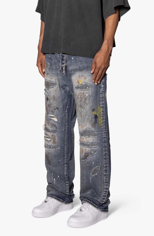 Mnml Ultra Baggy Ripped Jeans In Light Blue