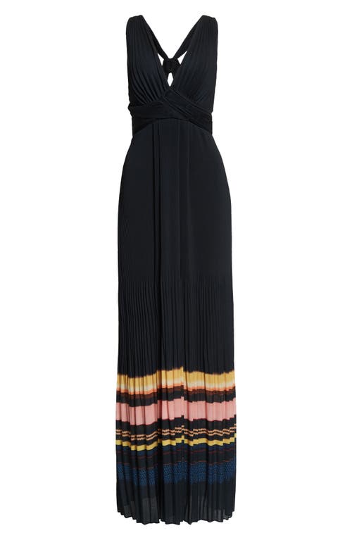 Shop A.l.c . Everly Stripe Pleat Maxi Dress In Navy Stripe