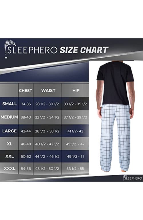 Sleephero Knit Brushed Grid Flannel Pajamas In Windowpane