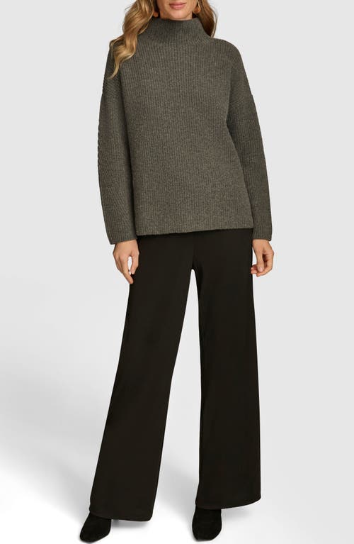 Shop Donna Karan New York Merino Wool & Recycled Cashmere Mock Neck Sweater In Heather Ir