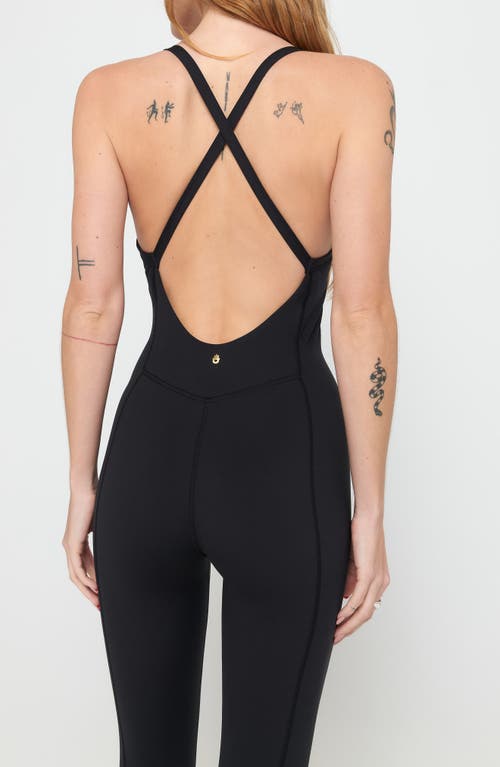 Shop Spiritual Gangster Margot Crossover Strap Bodysuit In Black