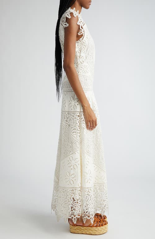 Shop Ulla Johnson Flora Eyelet Sleeveless Linen Maxi Dress In Pristine