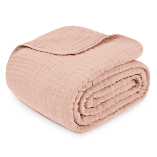 Comfy Cubs Adult Muslin Blanket In Blush