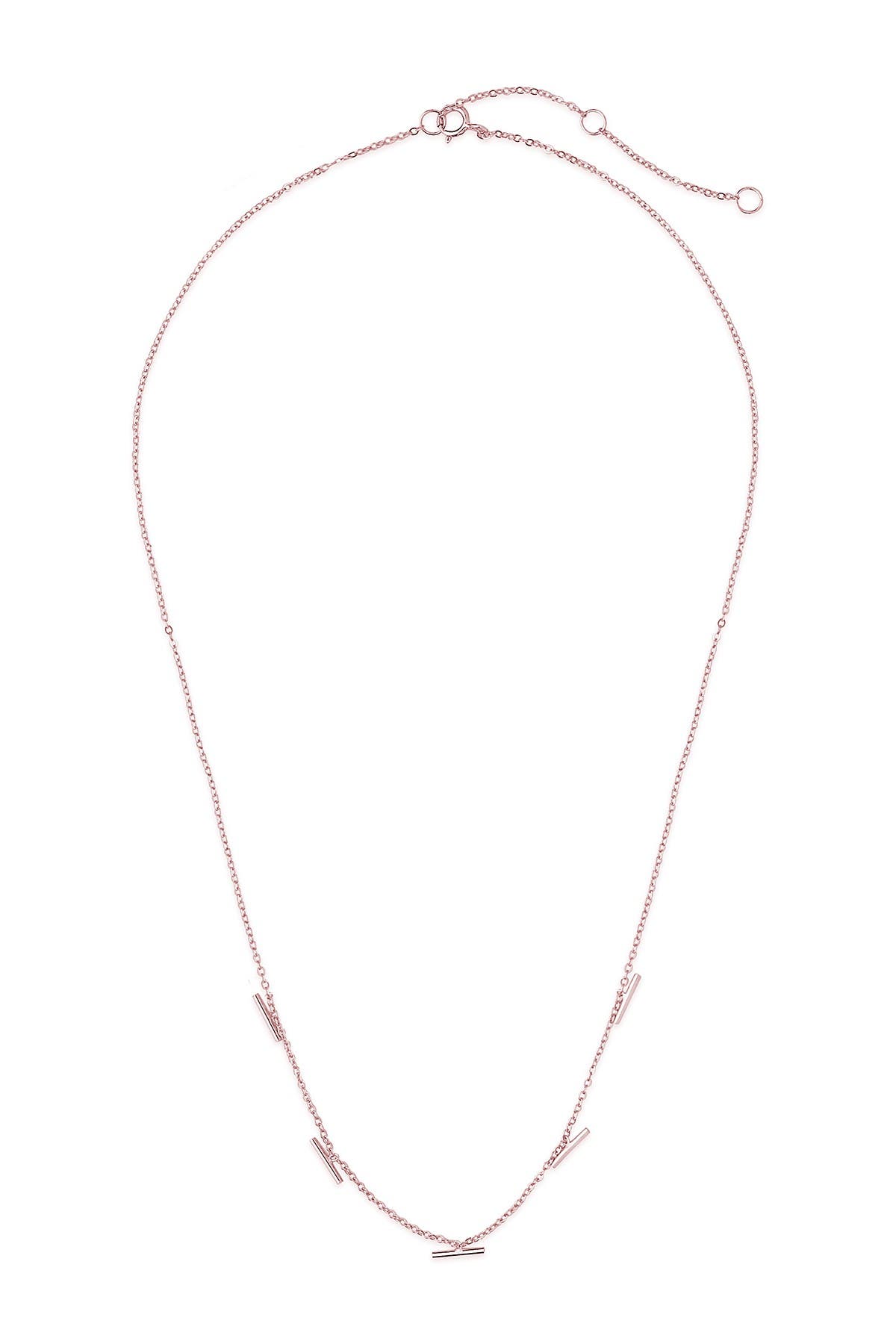 Sterling Forever 14k Rose Gold Plated Sterling Silver Bar Charm Necklace In Rose Gold