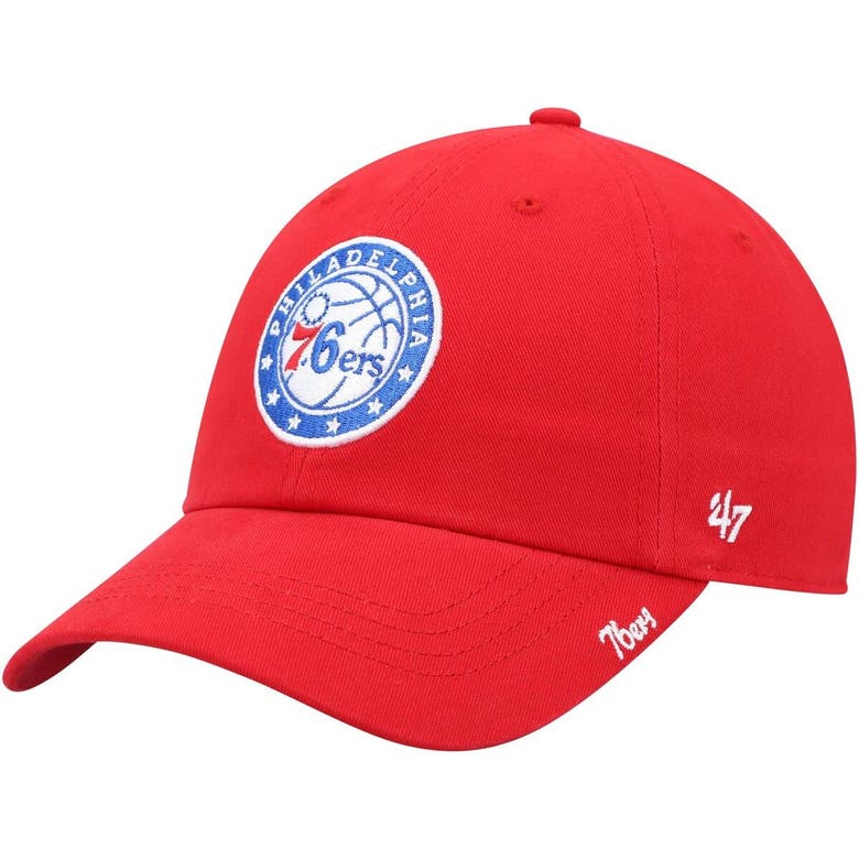 47 Red Philadelphia 76ers Miata Clean Up Logo Adjustable Hat Modesens