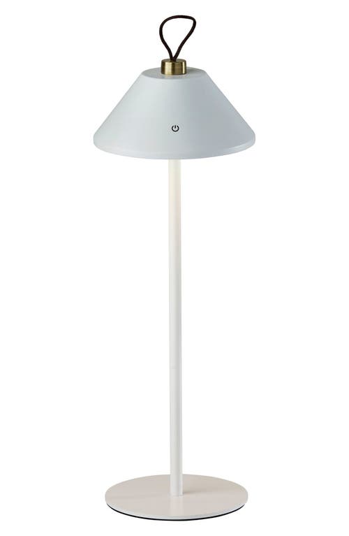 Adesso Lighting Danny Cordless Led Lamp In White/antique Brass