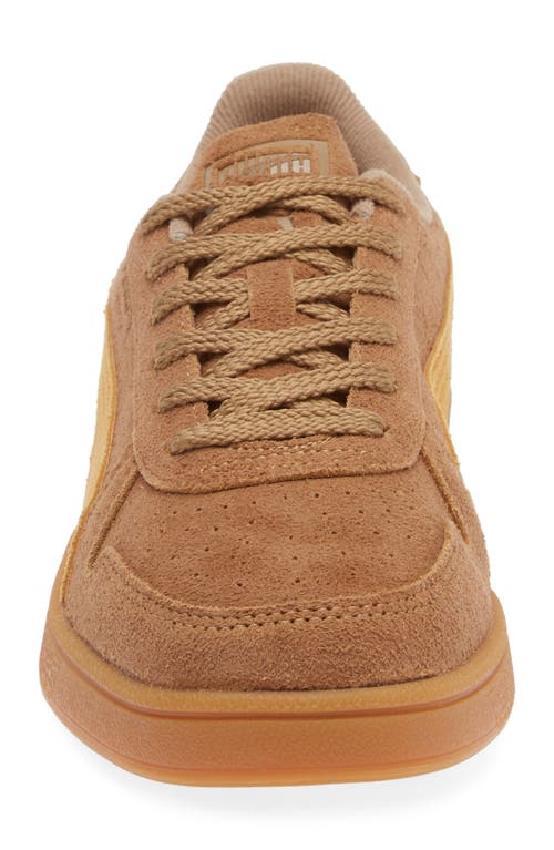 Shop Puma Indoor R-suede Sneaker In Chocolate Chip-sport Yellow