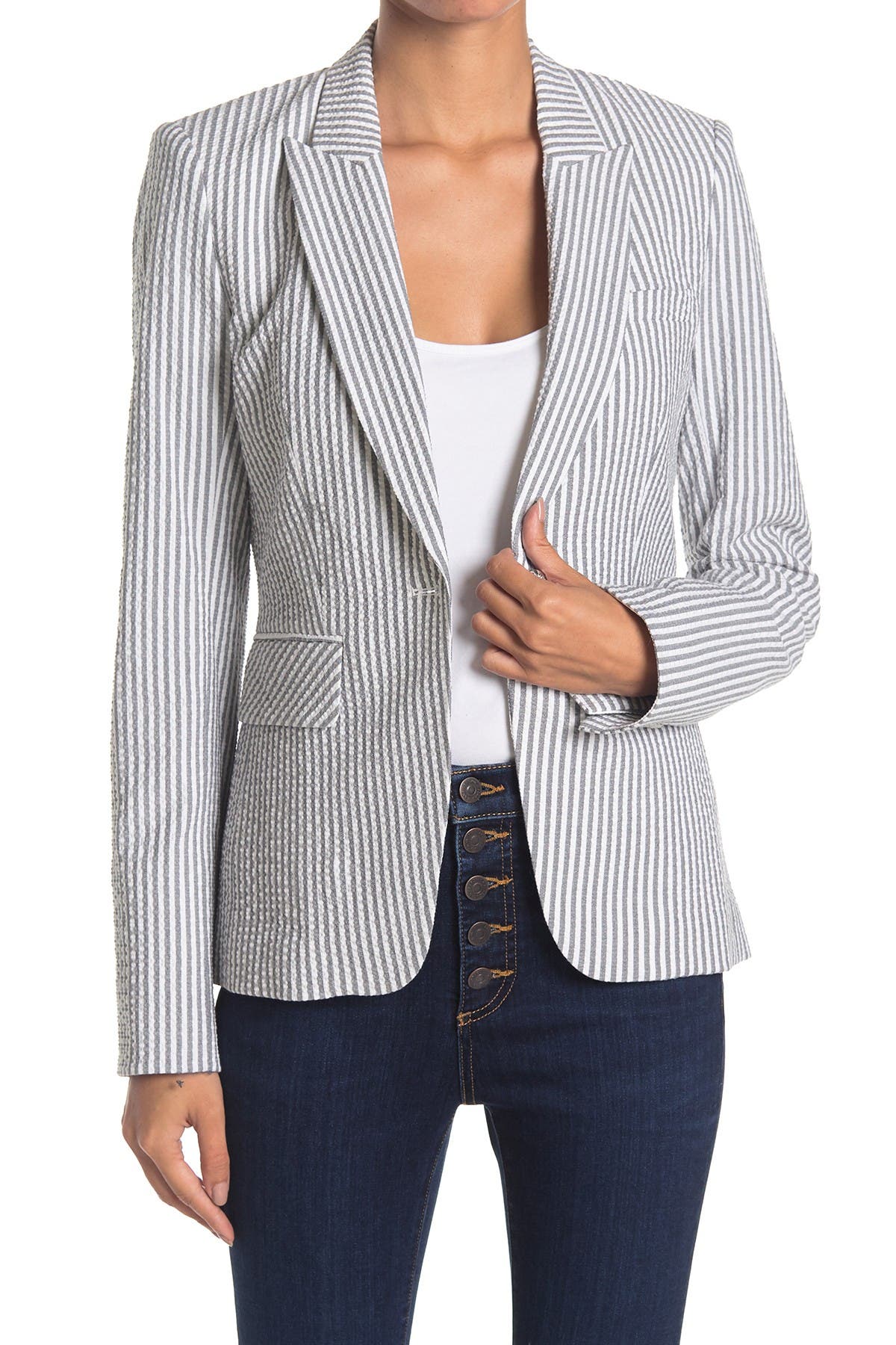 veronica beard striped blazer