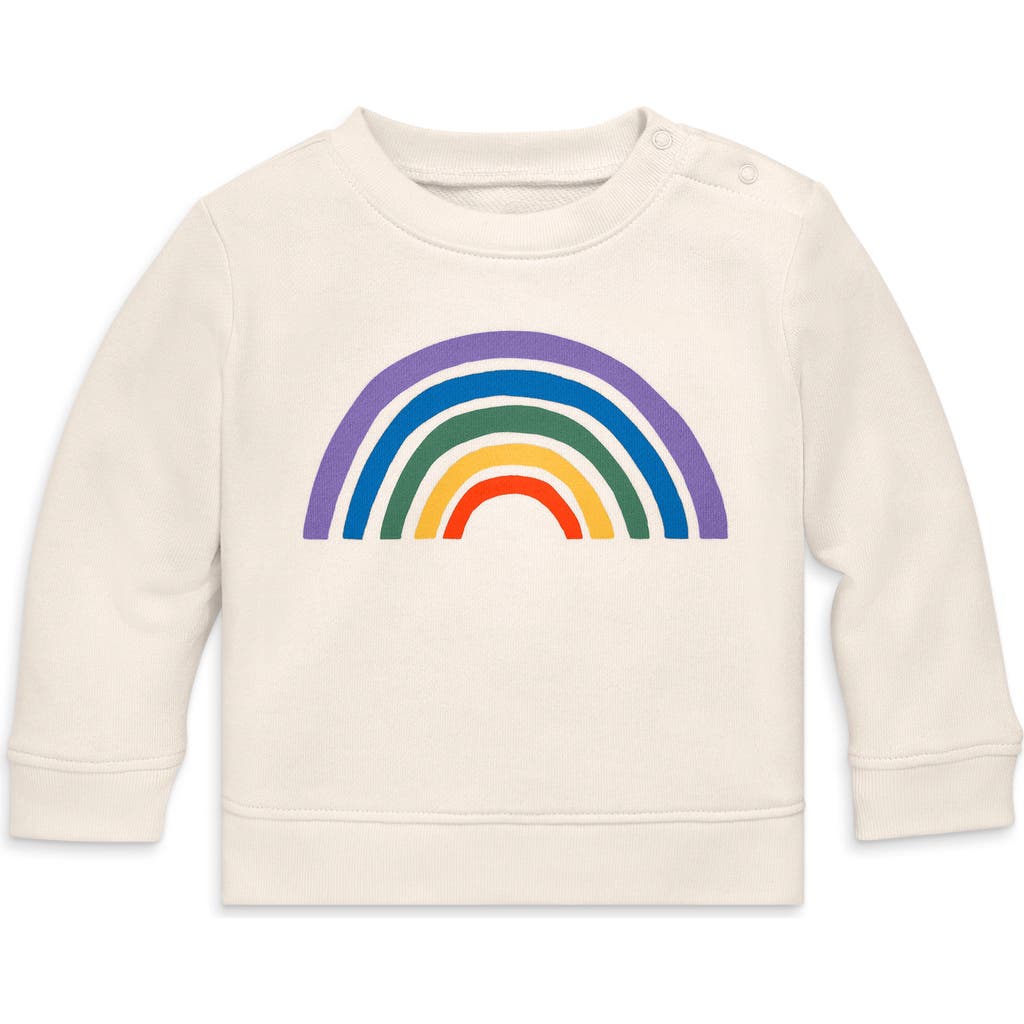 Primary Baby Rainbow Sweatshirt In Oat Rainbow Graphic