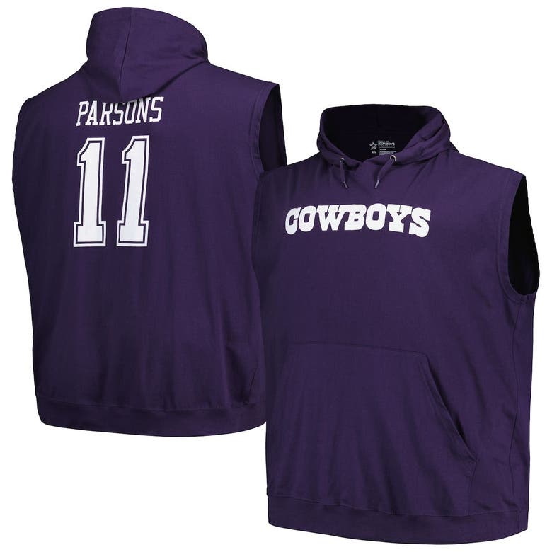 Profile Micah Parsons Navy Dallas Cowboys Big & Tall Muscle Pullover Hoodie