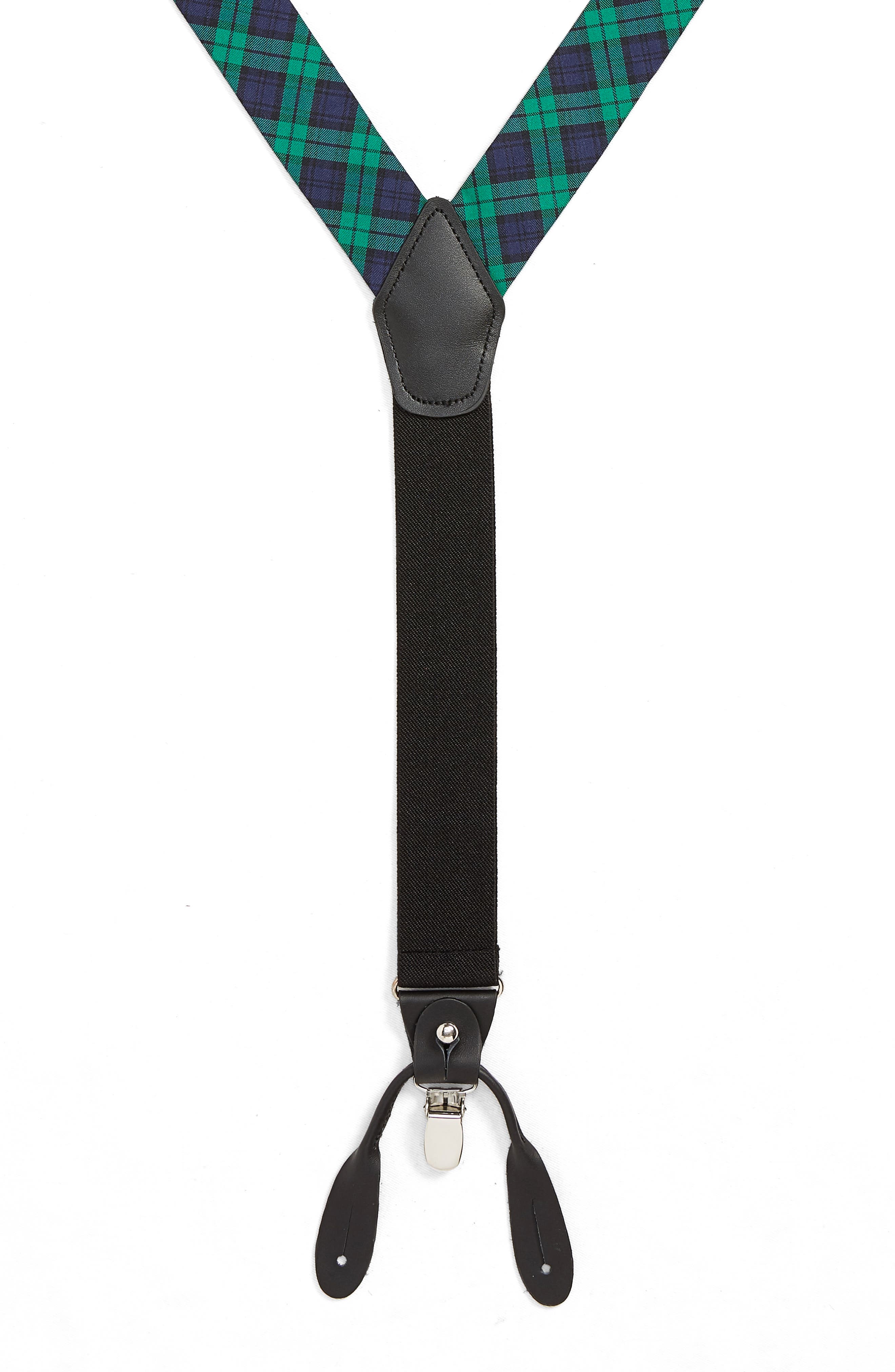 Nordstrom Men's Shop Black Watch Plaid Suspenders Nordstrom