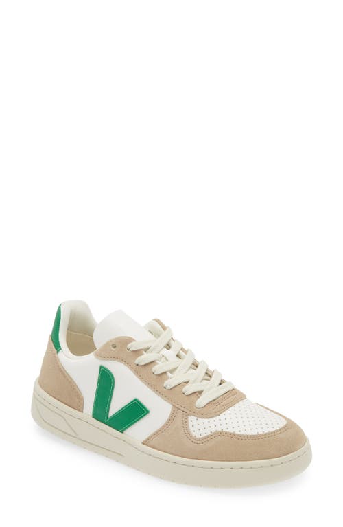 V-10 Sneaker in Extra-White/Emeraude/Sahara