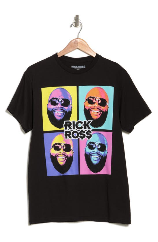 Shop Philcos Rick Ross Pop Art Cotton Graphic T-shirt In Black