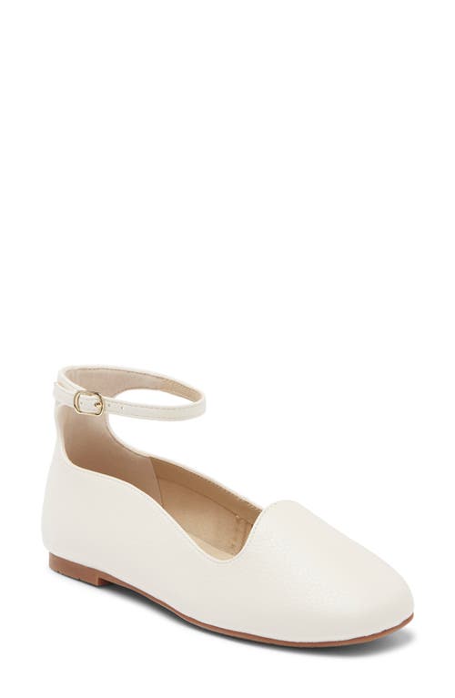 BC Footwear Found You Ankle Strap Flat in White Faux Leather