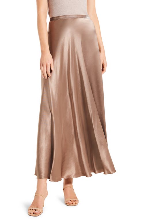 NIC+ZOE Elevated Textured Satin A-Line Maxi Skirt in Stucco