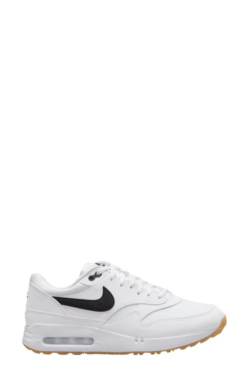 Nike Air Max 1 86 OG Water Resistant Spikeless Golf Shoe White/Black/Brown at Nordstrom, Women's