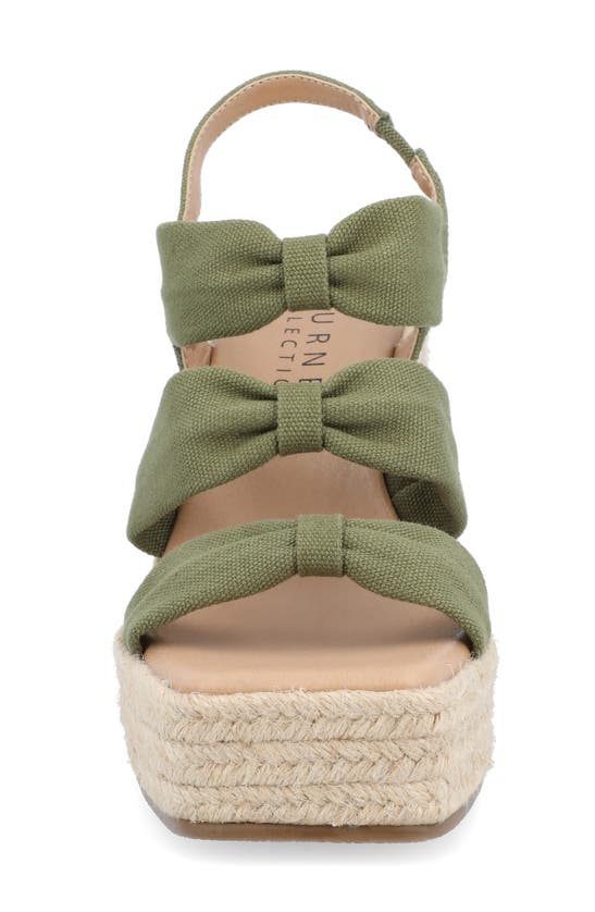 Shop Journee Collection Tru Comfort Santorynn Platform Wedge Espadrille Sandal In Olive