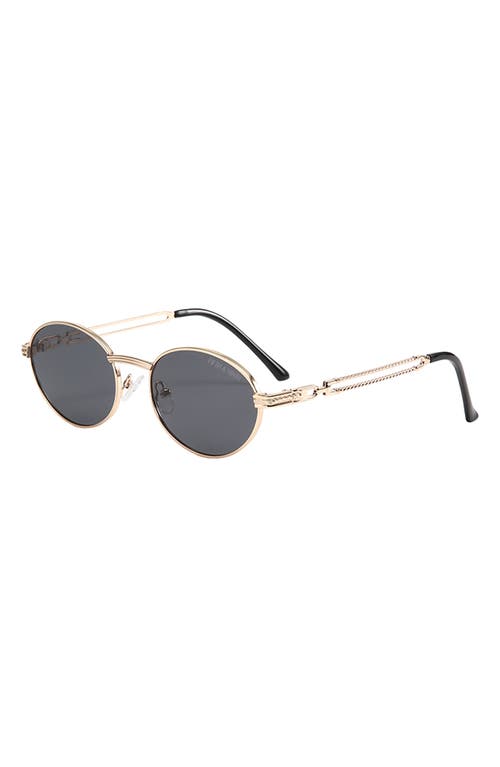 Fifth & Ninth Blake 52mm Polarized Oval Sunglasses In Black/gold