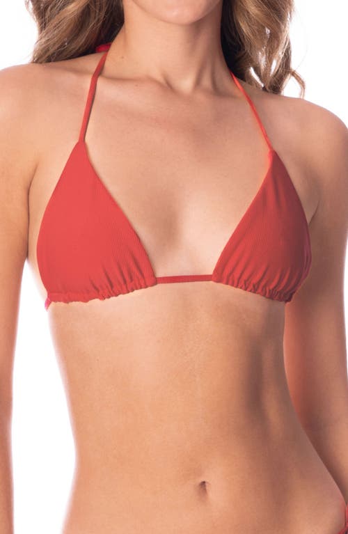 Shop Maaji Red Camelia Balmy Reversible Bikini Top