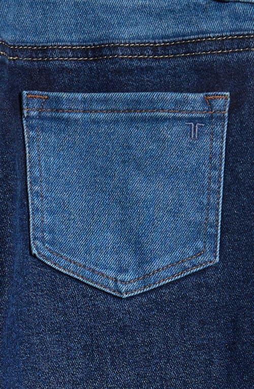 Shop Tractr Kids' Two-tone Straight Leg Jeans In Indigo