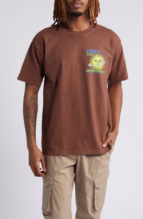Obey Together As One Cotton Graphic T-Shirt Sepia at Nordstrom,