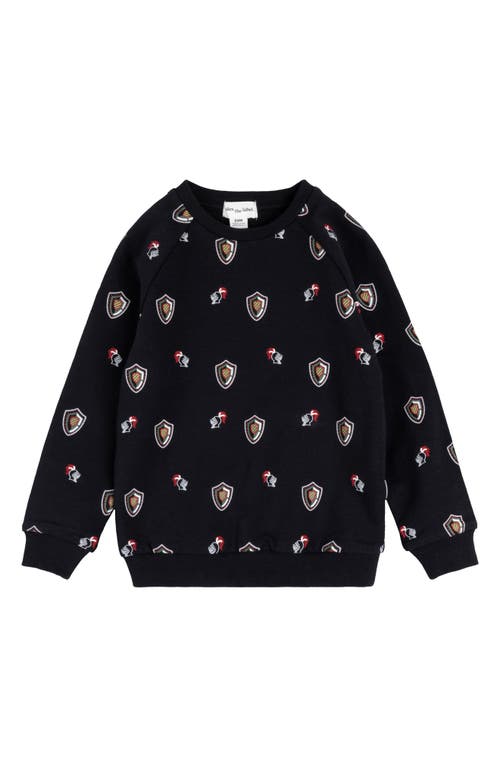 Miles Baby Kids' Knights & Shields French Terry Sweatshirt In Black