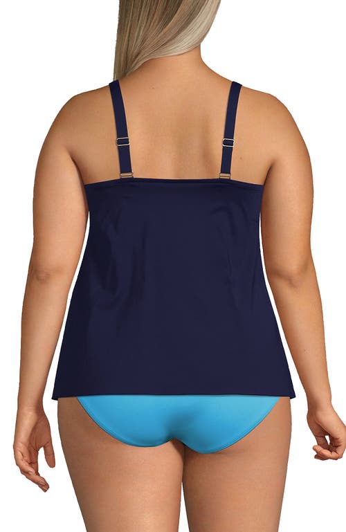 Lands' End Tulip Hem Tankini Top In Deep Sea Navy