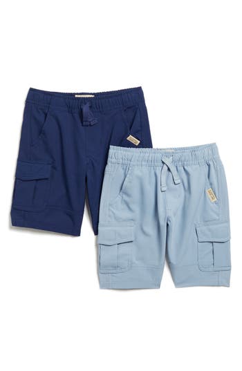 Shop Weatherproof ® Kids' Two-pack Tech Shorts Set In Navy/faded Denim