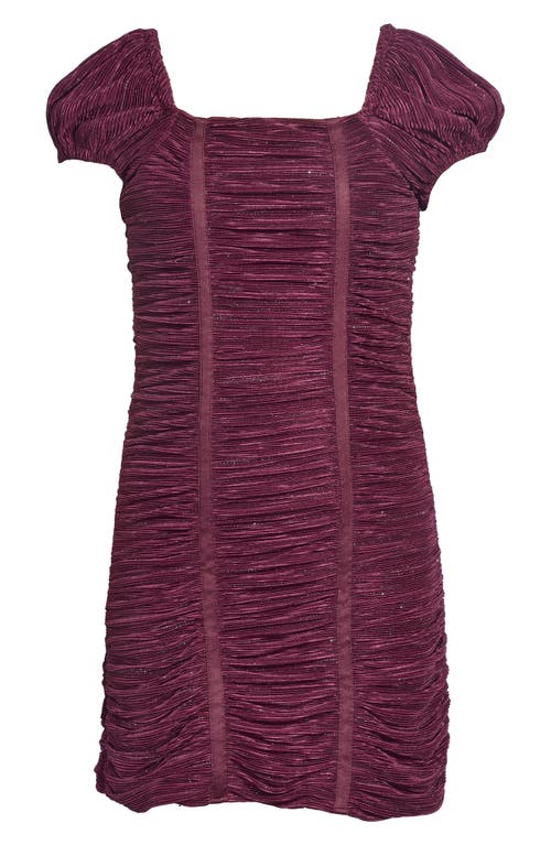 Shop Iris & Ivy Kids' Metallic Plissé Party Dress In Wine