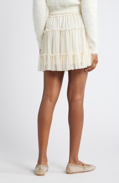 Shop Bp. Tiered Tulle Miniskirt In Ivory Dove