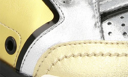 Moschino Streetball Asymmetrical High-top Sneakers In Silver/gold Multi