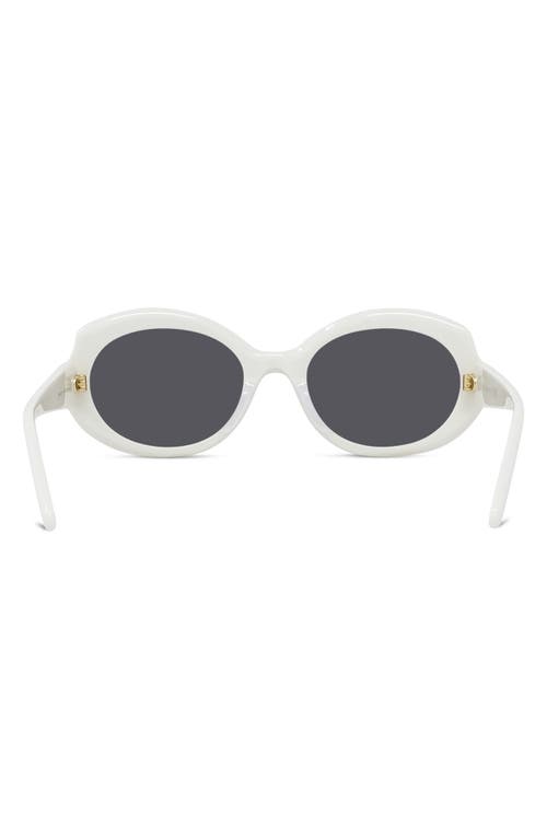 Shop Loewe Thin Mini 54mm Oval Sunglasses In Ivory/smoke