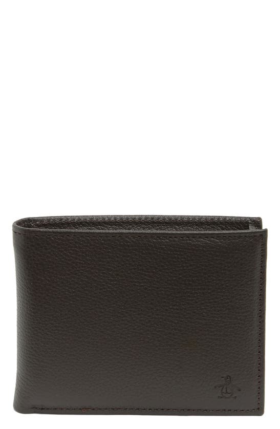 Original Penguin Pebble Leather Wallet In Brown