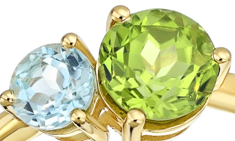 Shop Bony Levy 14k Gold Semiprecious Stone Stackable Ring In 14k Yg Blue Topaz Peridot