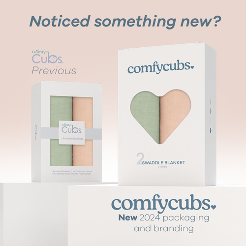 Comfy Cubs Muslin Swaddle Blanket, 2 Pack In Sage & Blush
