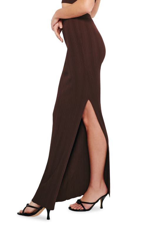 Shop Good American Rib Knit Maxi Skirt In Espresso