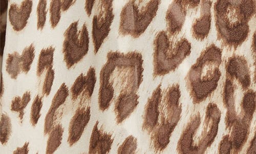 Shop Zimmermann Illustration Leopard Print Scarf Detail Button-up Shirt In Chocolate Leopard