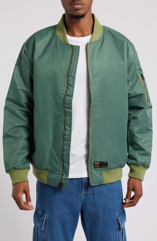 Vans Copley Satin Bomber Jacket in Dark Forest 