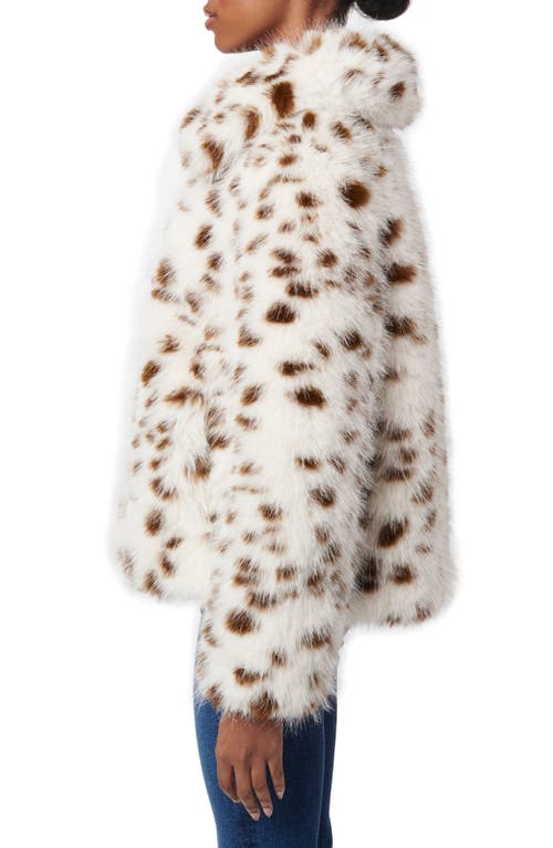 Shop Bernardo Animal Print Faux Fur Jacket In White/brown