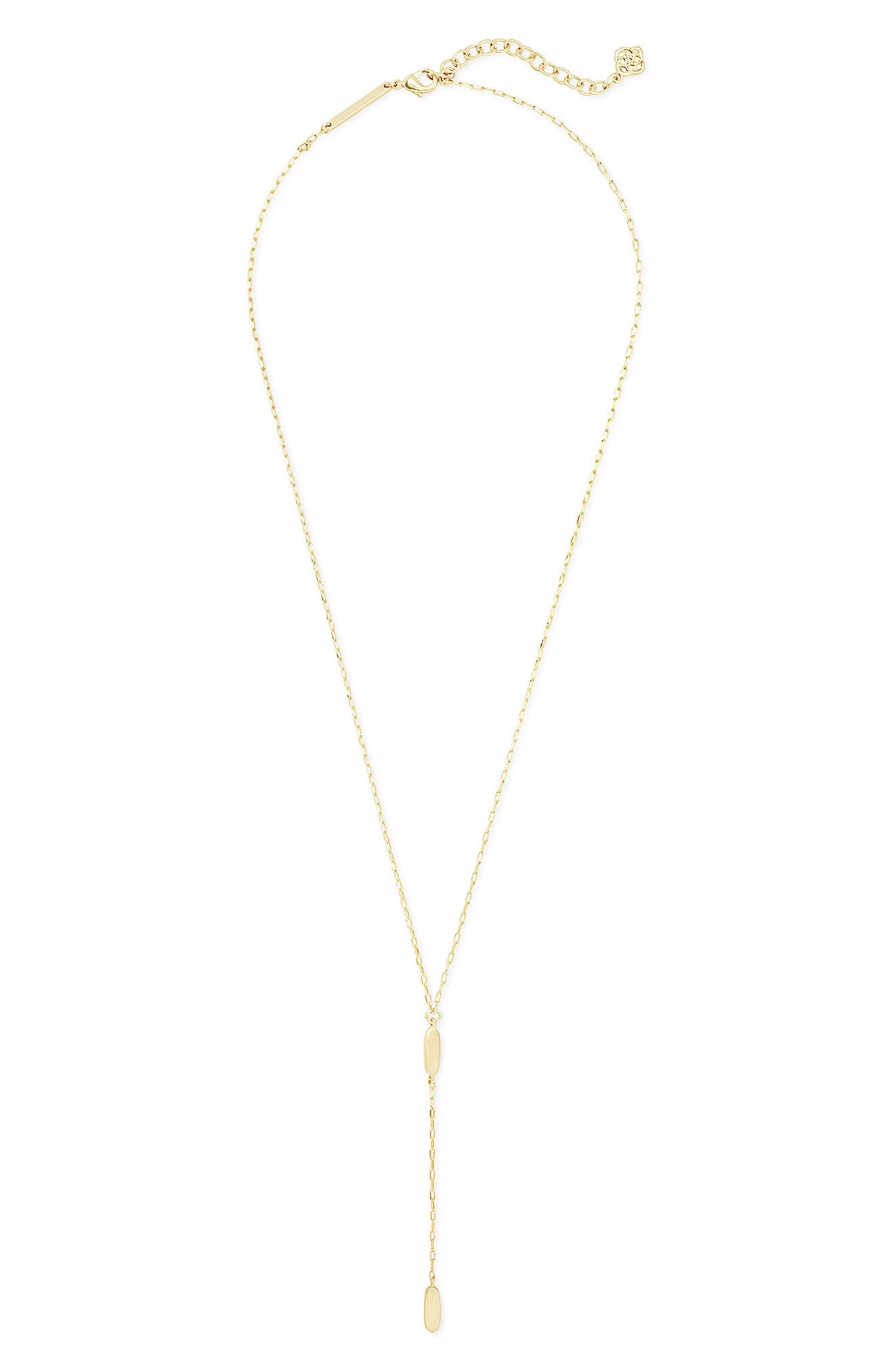 14kt gold lariat necklace